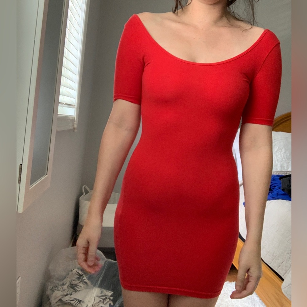 Red American Apparel Low Back Dress